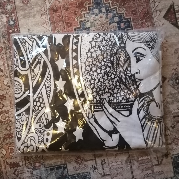 ✨ WITCHY✨Boho* GODDESS OF PEACE* 🕊️ large black & white tapestry! 54"x 86"- new - Picture 2 of 3